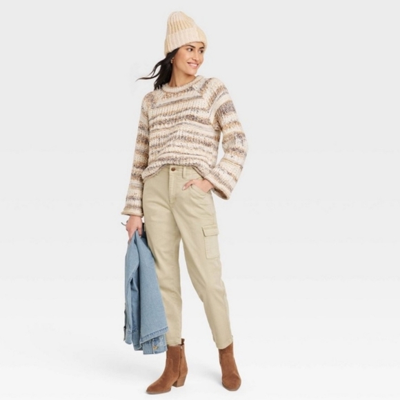 ๐๏ธ๐ท Universal Thread Chunky Knit Sweater Long Sleeve Rolled Hem Brown - XS - Picture 3 of 15